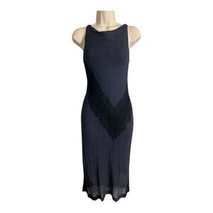 Jussara Sleeveless Fitted Midi Sheath Dress Net Mesh Boho Mermaid Indie S Small